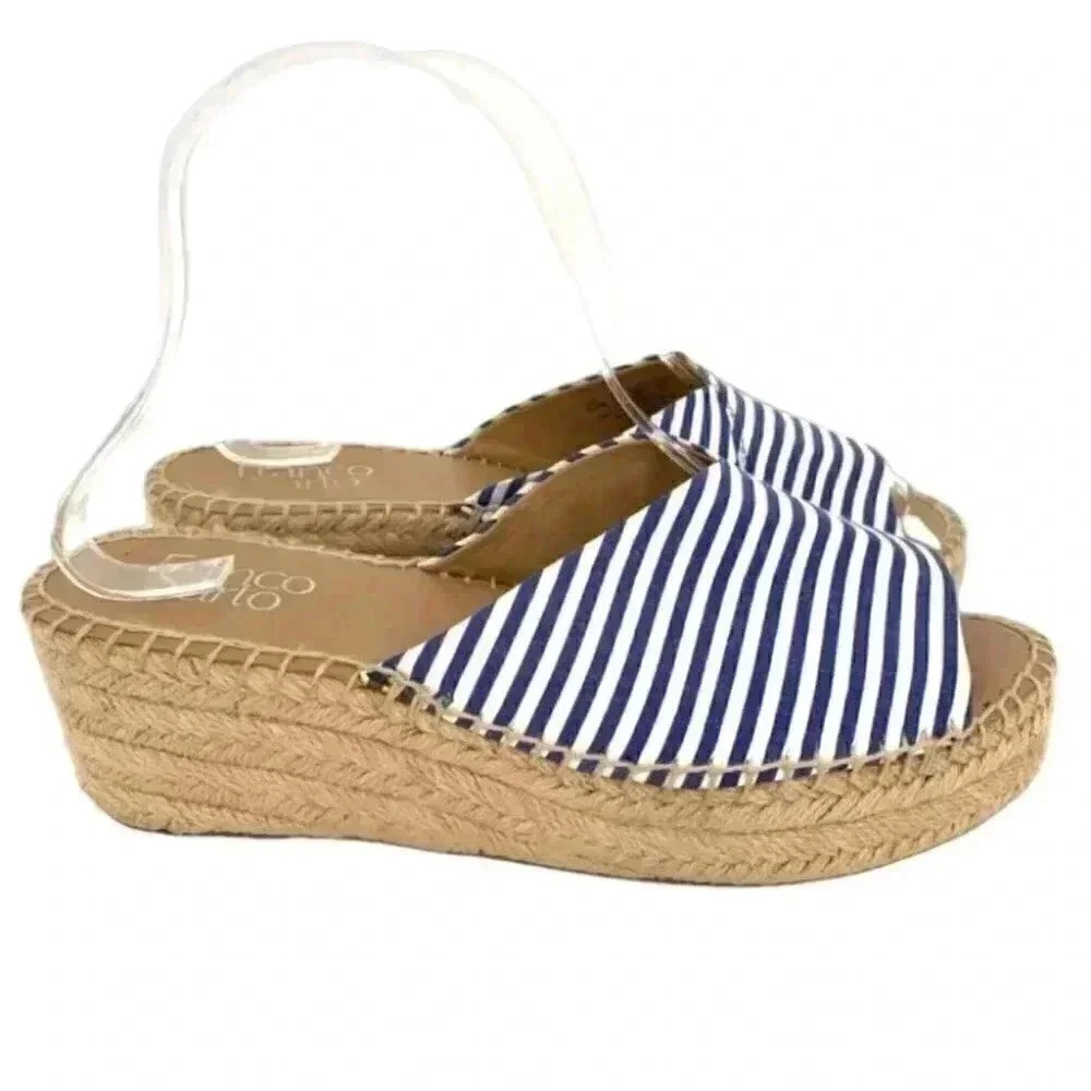 Franco Sarto platform sandal Pinot 6.5 36.5 nautical Espadrilles coastal granny